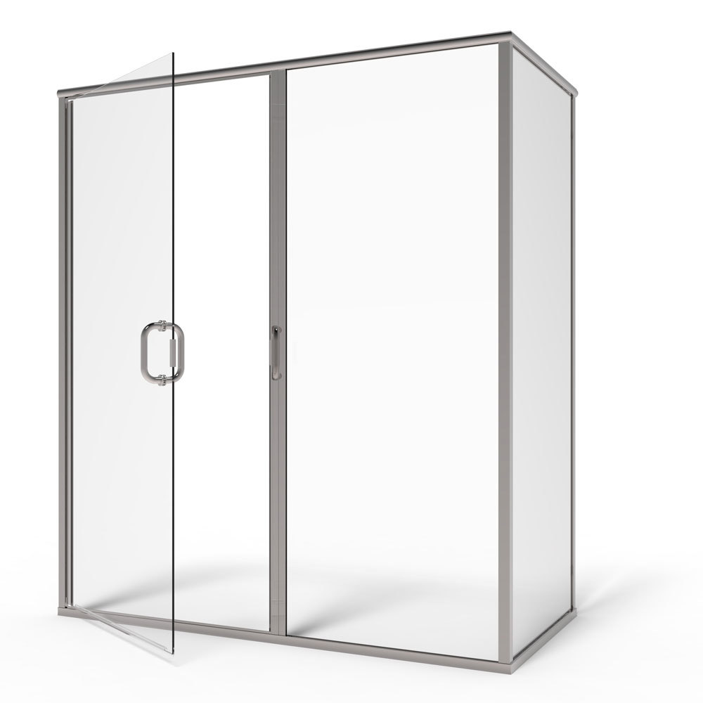 Infinity Semi-Frameless 1/4-inch Glass Swing Door, Inline Panel